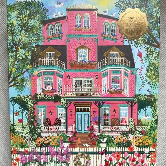 Galison Capeside Victorian 1000 Piece Foil Puzzle by Joy Laforme Complete - Picture 5 of 6